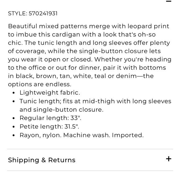 Chicos Mixed Leopard Print Cardigan XL Boho Artsy Funky Eclectic Business Casual - Picture 12 of 12